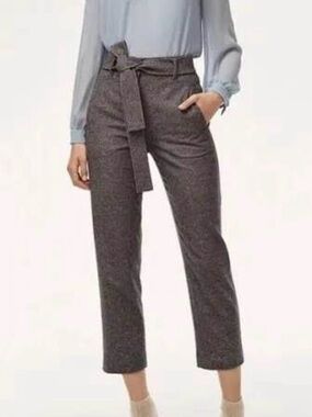 Aritzia Wilfred Tie-Waist Trousers - Gray Pattern